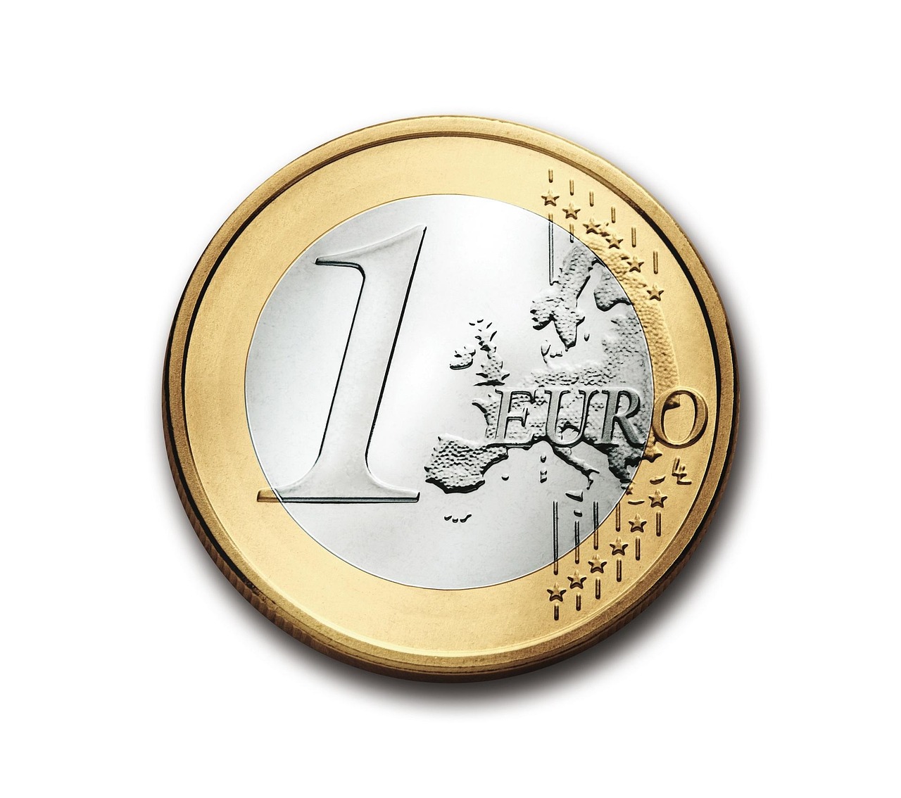 Moneta da 1 euro slovena su sfondo bianco, simbolo di fortuna e valore collezionistico.